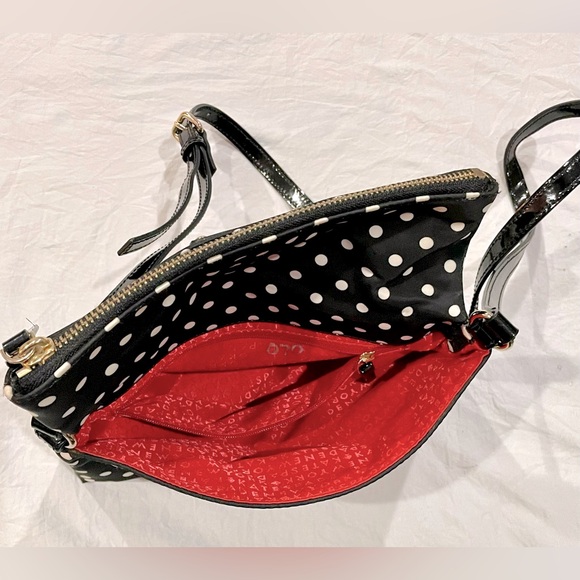 KATE SPADE♠️ York Aleah Polka Dot Crossbody Handbag Black/white size9x10 Ex cond - Picture 6 of 14